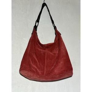 Maurizio Taiuti Suede Leather Bag Pink Hobo Slouchy Shoulder Tote Purse Italy